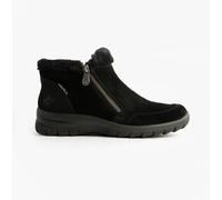 Rieker L7188 black suede zip boots with cosy wool lining waterproof (Black, 6, UK Footwear Size System, Adult, Women, Numeric, Medium, 6)