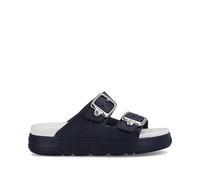 Rieker Ladies Buckle Detailed Mule Sandals P2180-14 - Blue Synthetic - UK Size Large (6.5-7.5) - EU Size 40-41 - US Size 8.5-9.5