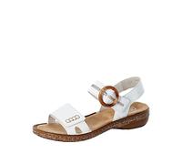Rieker Ladies Buckle Detailed Strappy Sandals 628Z3-80 - White Synthetic - UK Size 6.5 - EU Size 40 - US Size 8.5