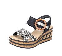 Rieker 68176-00 Ladies Black Hook & Loop Sandals Colour: Black, Si