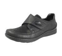 Rieker Ladies Casual Extra Wide Shoes 48954-00 - Black Synthetic - UK Size 8 - EU Size 42 - US Size 10