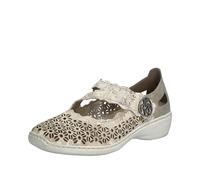 Rieker 413G4 Mary Jane Style Shoes in Laser Cut Metallic Combination (Metallic, UK Footwear Size System, Adult, Women, Numeric, Medium, 6.5)