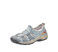 Rieker Women’s L0561 Rieker Damen L0561 Halbschuhe Low-Top Sneakers, Blue Adria Heaven Silverflower 12, 6.5 UK