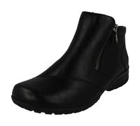 Rieker L4663-01 Black Womens Ankle Boots in a Plain Leather in Size 40