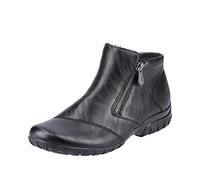 Rieker Ladies Dual Zip Fleece Lined Ankle Boots L4663-01 - Black Synthetic - UK Size 7.5 - EU Size 41 - US Size 9.5