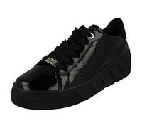 Rieker Ladies Evolution Soft Casual Lace Up Trainers W0501-00 - Black Patent Leather - UK Size 6.5 - EU Size 40 - US Size 8.5