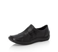Rieker Leather Slip-On Loafers Black