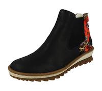 Rieker Ladies Fleece Lined Ankle Boots with Zip Fastening Z8689-00 - Black Combination Textile - UK Size 6 - EU Size 39 - US Size 8