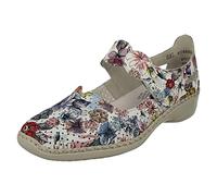 Rieker Ladies Floral Detailed Mary Jane Shoes Summer Shoes 413J2-90 - Multi Leather - UK Size 6.5 - EU Size 40 - US Size 8.5