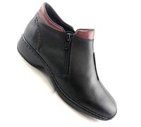 Rieker Ladies Heeled Ankle Boots L3882-00 - Black Combi Leather - UK Size 7.5 - EU Size 41 - US Size 9.5