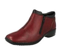 Rieker Ladies Heeled Ankle Boots L3882-35 - Red Combi Leather - UK Size 4 - EU Size 37 - US Size 6