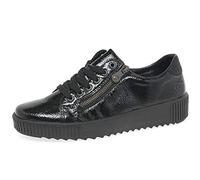 Rieker M6404-00 Black patent Womens lacing shoes in a Plain Man-made in Size 40