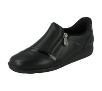 Rieker Ladies Leather Extra Wide Ready to Go Heels Water Resistant Shoes 47264