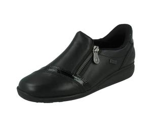 Rieker Ladies Leather Extra Wide Ready to Go Heels Water Resistant Shoes 47264
