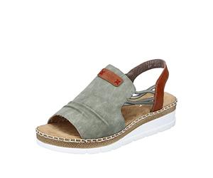 Rieker Ladies Opentoe Sandals V1261-52 - Green Synthetic - UK Size 6.5 - EU Size 40 - US Size 8.5