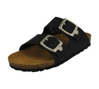 Rieker Ladies Rieker Adjustable Buckle Strapped Mule Sandals V8084 - Black - UK 7.5