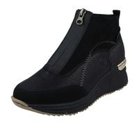Rieker Ladies Rieker Ankle Boots With front Zip N6361 - Black - UK 8