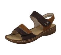 Rieker V2860 two tone denim and navy blue walking sandals (Brown, UK Footwear Size System, Adult, Women, Numeric, Medium, 8)