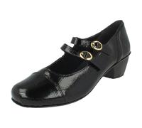 Rieker Ladies Rieker Block Heel Shoes 41758 - Black - UK 6