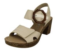 Rieker Women's 'Vital' Heeled Sandals in Cream | Size: 6.5 Rieker Cream 6.5