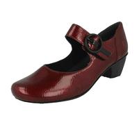 Rieker Ladies Rieker Buckle Detailed Hook and Loop Smart Heels 41756 - Red - UK 6