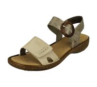 Rieker Ladies Rieker Buckle Detailed Sandals 608Z3 - Beige - UK 8