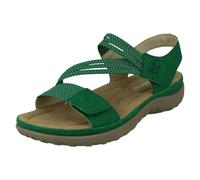 Rieker Ladies Rieker Casual Hook and Loop Strap Sandals 64870 - Green - UK 6.5