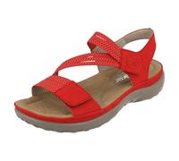 Rieker Ladies Rieker Casual Hook and Loop Strap Sandals 64870 - Red - UK 7.5