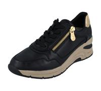Rieker Ladies Rieker Casual Wedge Trainers With Side Zip N9301 - Black - UK 6