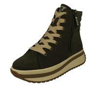 Rieker W0962-54 Olive suede Womens Hi Tops in a Plain Suede Leather in Size 40