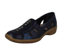 Rieker Ladies Rieker Cut Out Design Slip On Shoes 41385 - Blue 15 - UK 7.5