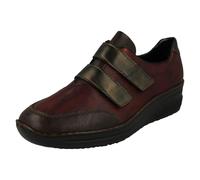 Rieker Ladies Full Shoes with Adjustable Straps 48750-35 - Red Combination Leather - UK Size 4 - EU Size 37 - US Size 6