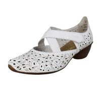 Rieker 43773-80 WHITE LEATHER Womens Comfort Slip On Shoes in a Plain Leather in Size 37