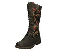 Rieker 94731-91 Black floral Womens knee-high boots