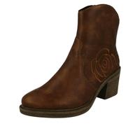 Rieker Ladies Rieker Rose Detail Ankle Boot Y1250 - Brown - UK 7.5