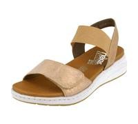 Rieker Ladies Rieker Wedge Heeled Strappy Sandals 64300 - Rose - UK 4