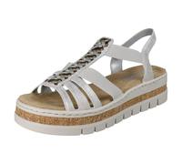 Rieker Ladies Rieker Wedge Sandals V4918 - Silver/Platinum - UK 6.5