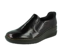 Rieker Ladies Rieker Wedge Sole Casual Shoes 48761 - Red - UK 6.5