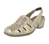 Rieker Ladies Slingback Loafer Sandals 47190-62 - Beige Leather - UK Size 6 - EU Size 39 - US Size 8