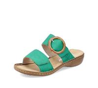Rieker Ladies Slip On Adjustable Strap Summer Mules 60894-52 - Green Synthetic - UK Size 6.5 - EU Size 40 - US Size 8.5