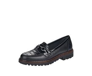 Rieker Ladies Slip On Loafers 54862-01 - Black Leather - UK Size 6 - EU Size 39 - US Size 8