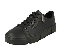 Rieker N59L1-00 Black Leather Lace Up Ladies Trainer 3.5