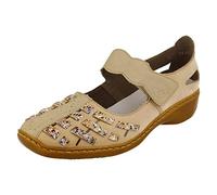 Rieker Ladies Summer Shoes 41369-60 - Beige Nubuck - UK Size 6.5 - EU Size 40 - US Size 8.5