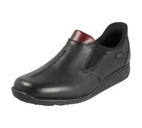 (Black, UK 6) Ladies Rieker Tex Wide Fit Slip On Shoes 47253