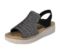 Rieker Ladies Wedge Sandal 69276-00 - Black Textile - UK Size 6.5 - EU Size 40 - US Size 8.5