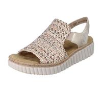 Rieker Ladies Wedge Sandal 69276-60 - Beige Textile - UK Size 6.5 - EU Size 40 - US Size 8.5