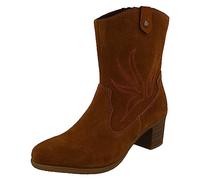 (6.5 (Adults')) Y2057-20 | Ines | Brown Suede | Womens Cowboy Style Mid Calf Boots
