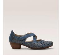 Rieker 43773-12 Denim Leather Womens Comfort Slip On Shoes