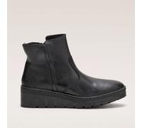 Rieker Leather Warm Lined Wedge Boots BLACK SIZE 3 1/2