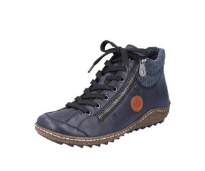 Rieker Liv L7514 navy blue lace up ankle boots | water resistant